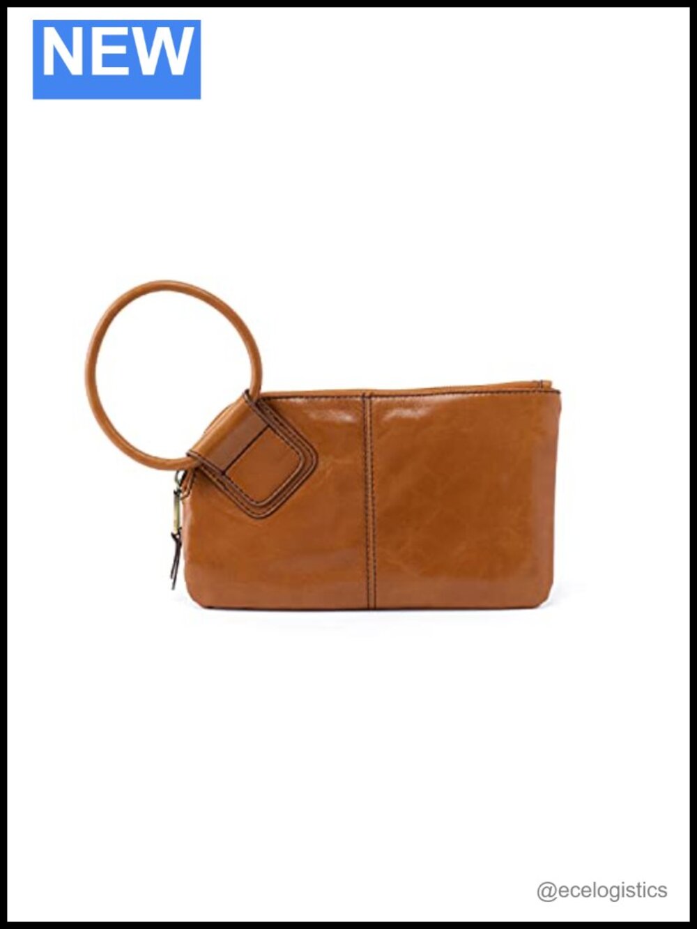 Genuine Leather Wristlet Clutch Bag with Card Slots Zippered Pocket Women's